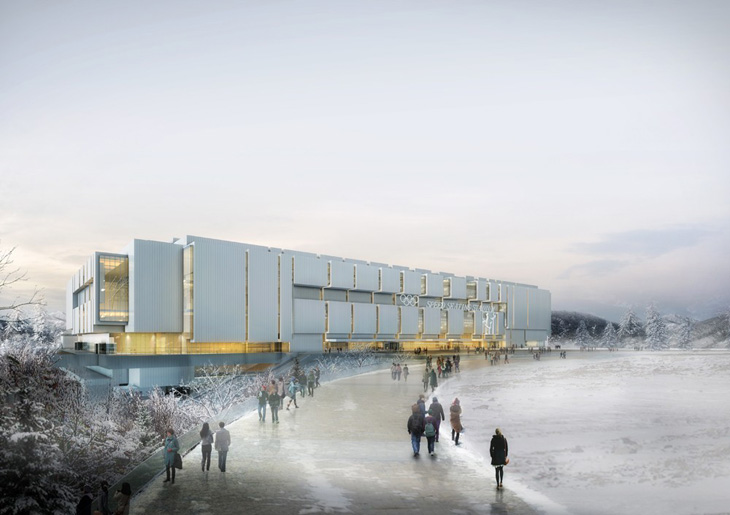 所有這一切都被安置組成的表達速度感覺在速度滑冰節奏的垂直分割元素的外觀之內。該設施是什么，我們就來看看奧運場館和舞臺上優雅的代表，并希望提供的不僅是一個大的環境看速滑，又是一個愉快的氛圍，提醒所有的游戲才是真正的問題